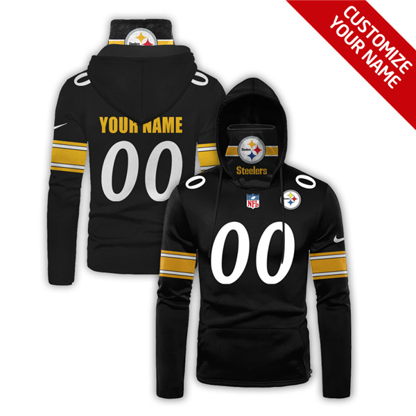 Men's Pittsburgh Steelers Black 2020 Customize Hoodie Mask